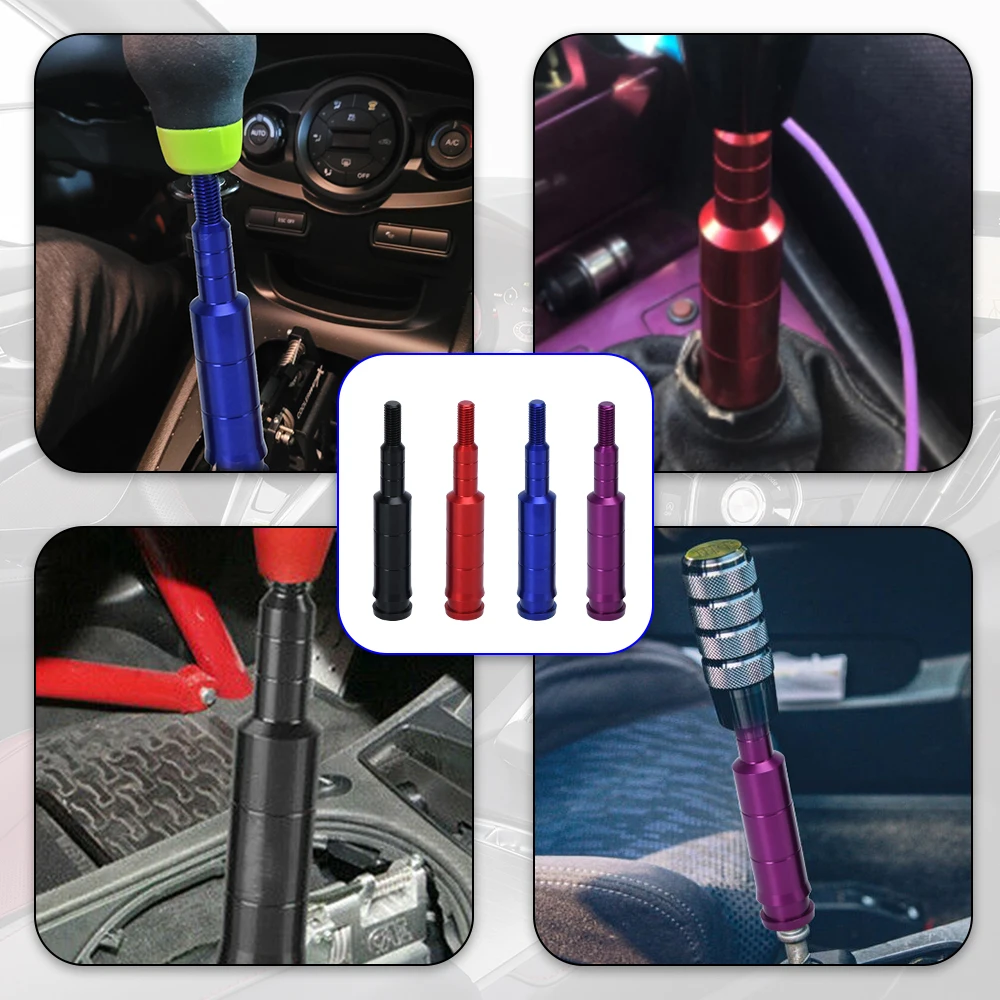 Universal M10x1.5 Aluminum Shift Knob Extender Extension Extend Adjustable Lever Gear Shifter Manual Gear Shifter Ex