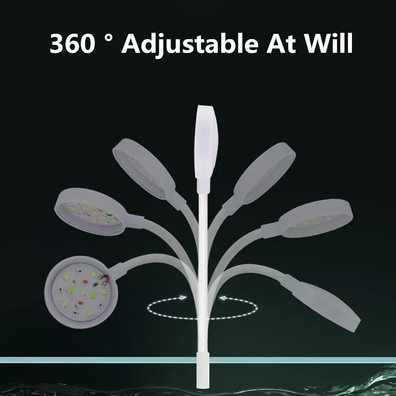 USB 수족관 빛 3W 5V LED 방수 물고기 탱크 조명 수중 물고기 램프 수족관 장식 식물 램프 미니 물고기 탱크 빛
