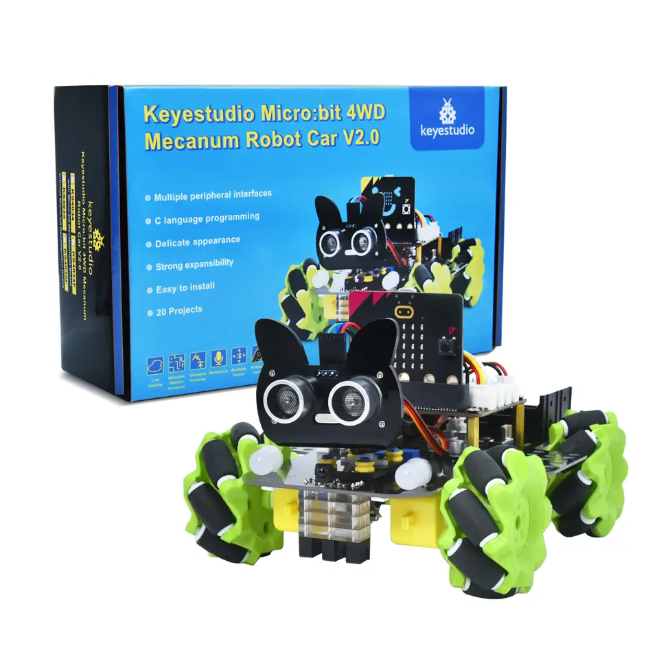 Keyestudio Micro bit 4WD Mecanum With Board Robot Car V2.0 With Python Language Programming System For Microbit Smart Car Kit image 5