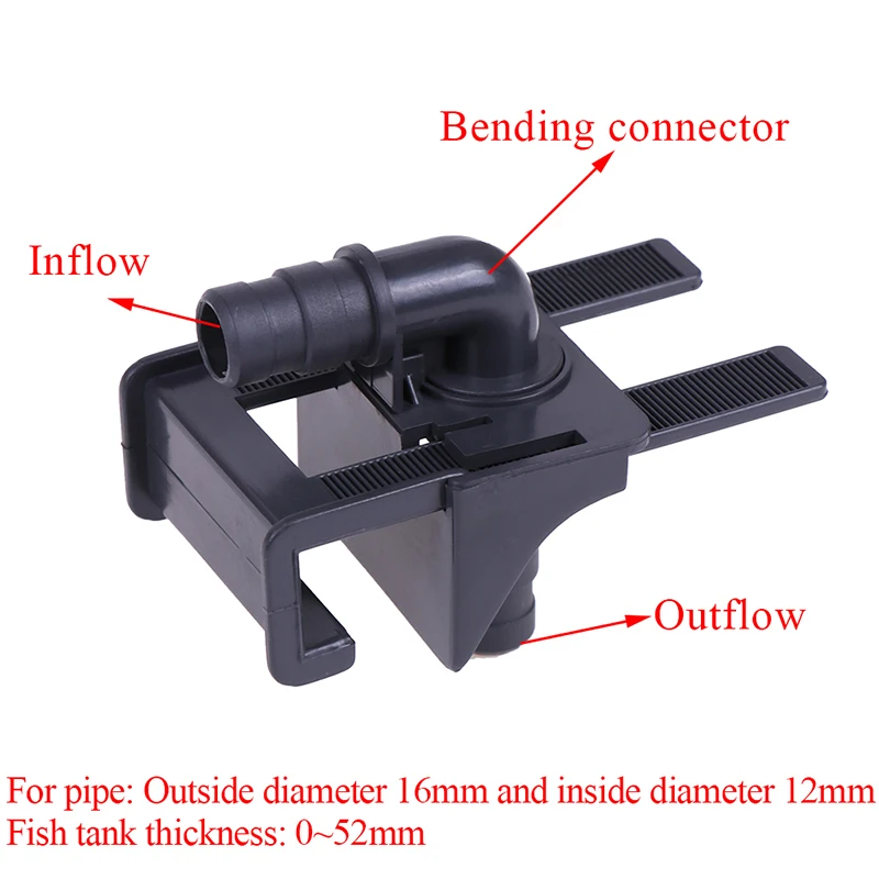 Aquarium Water Pipe Connector Fish Tank Mount Holder Inflow Outflow Stretchable