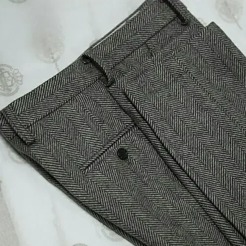 Jazinply Men's Midweight Cotton Straight Ankle-Length Trousers