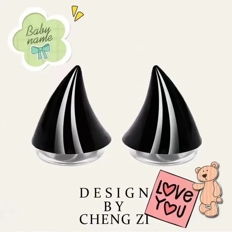 1-4 Pairs of Motorbike Helmets Male and Female Models Devil Horns Decoration E-bike Helmets Suction Cup Decoration