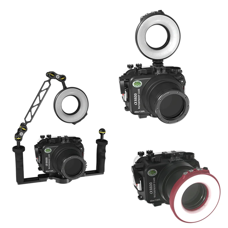 Seafrogs SL-108 Diving Ring Flash Light 1200 Lumen for Canon Sony Nikon Camera Case for 67mm Lens Waterproof Underwater Light