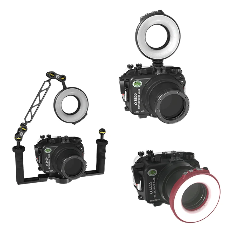 Seafrogs SL-108 Diving Ring Flash Light 1200 Lumen for Canon Sony Nikon Camera Case for 67mm Lens Waterproof Underwater Light 4