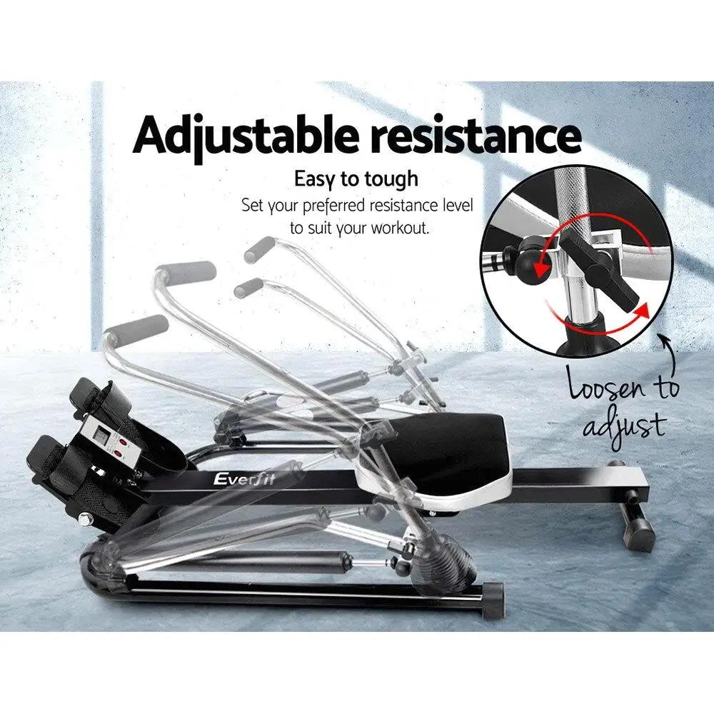Everfit Hydraulic Rowing Machine-Home Gym Cardio Rower for Fitness Training