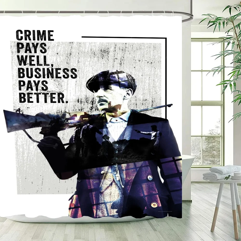 thumbnail image 1 of Cortina de baño impermeable y antimoho Cortinas de ducha Peaky Blinders Juego de accesorios de baño Tela opaca Lavable Hogar, 1 of 5