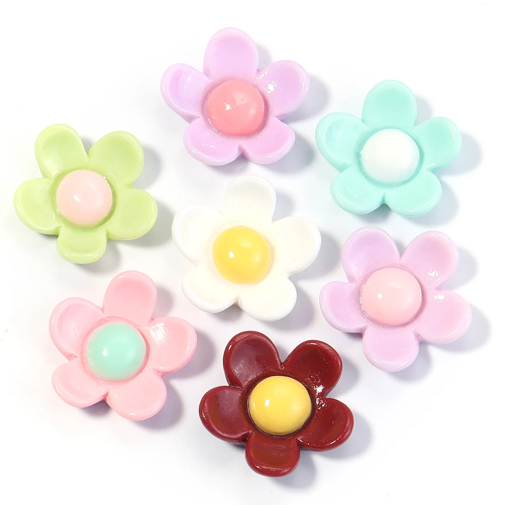 20 teile/los Bunte Blume Flatback Harz Cabochons Blume Cabochon Perlen Für DIY Handwerk Schmuck Machen Dekoration Zubehör – Detail 9