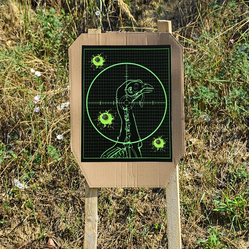 

10Pcs/Bag Hot Sale 27x35cm Luminous Targer Shooting Stickers Fluorescent Label Adhesive Sticker Shooting Target Paper
