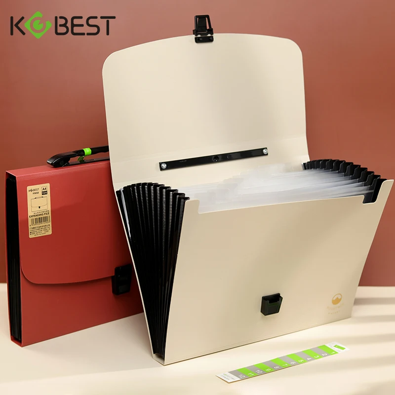 Portable 13 Pockets A4 Size Expanding Folder Paper Document Storage Organ Bag Office Student School