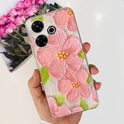 Stylish Clear Silicone Slim Phone Case with Fashionable Painted Design and Bumper Protection for Xiaomi Redmi 13 (754)