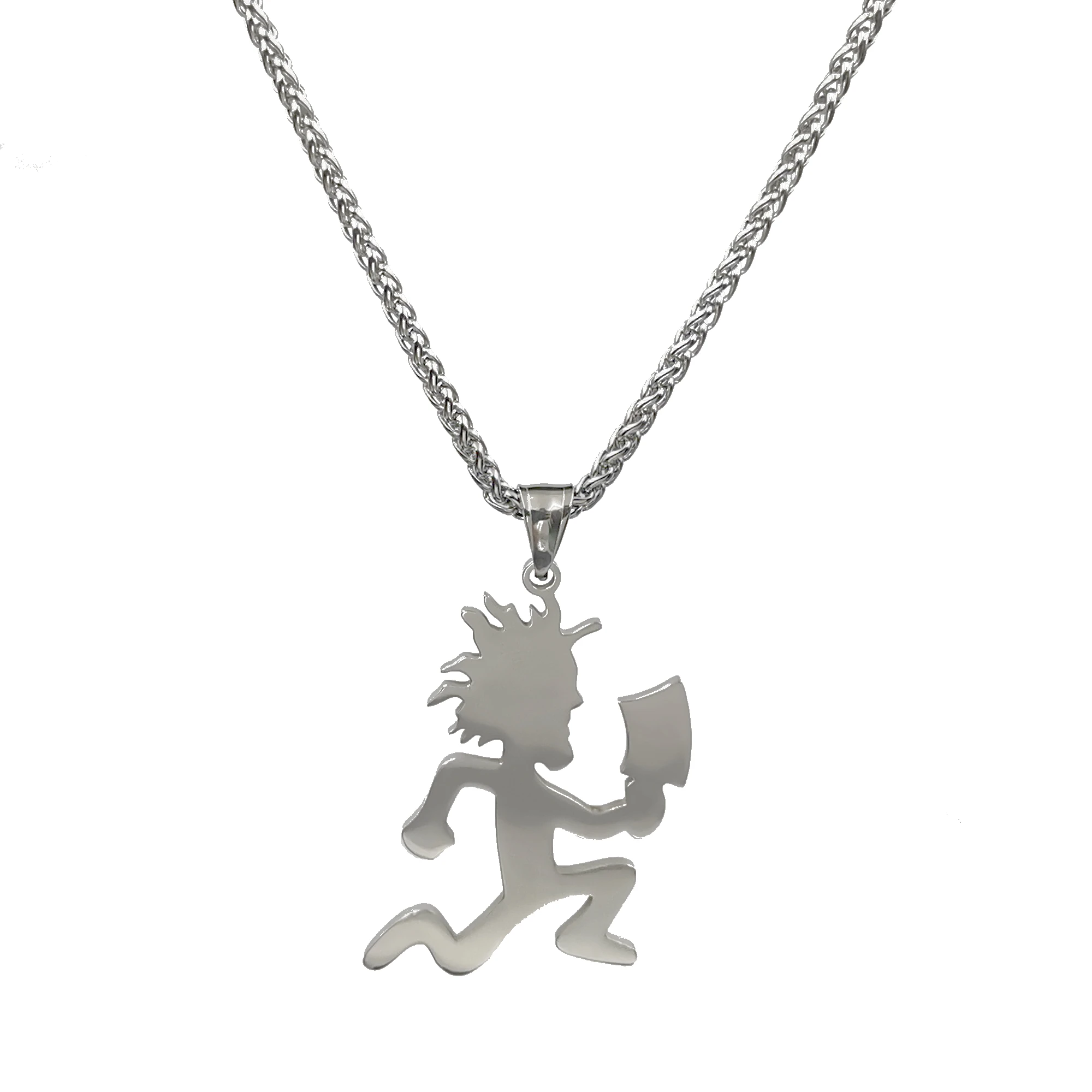 24inch Large 2''Jugallo Hatchetman Necklace Stainless Steel Hatchetman Pendant Charm High Polished Choose Chain 3