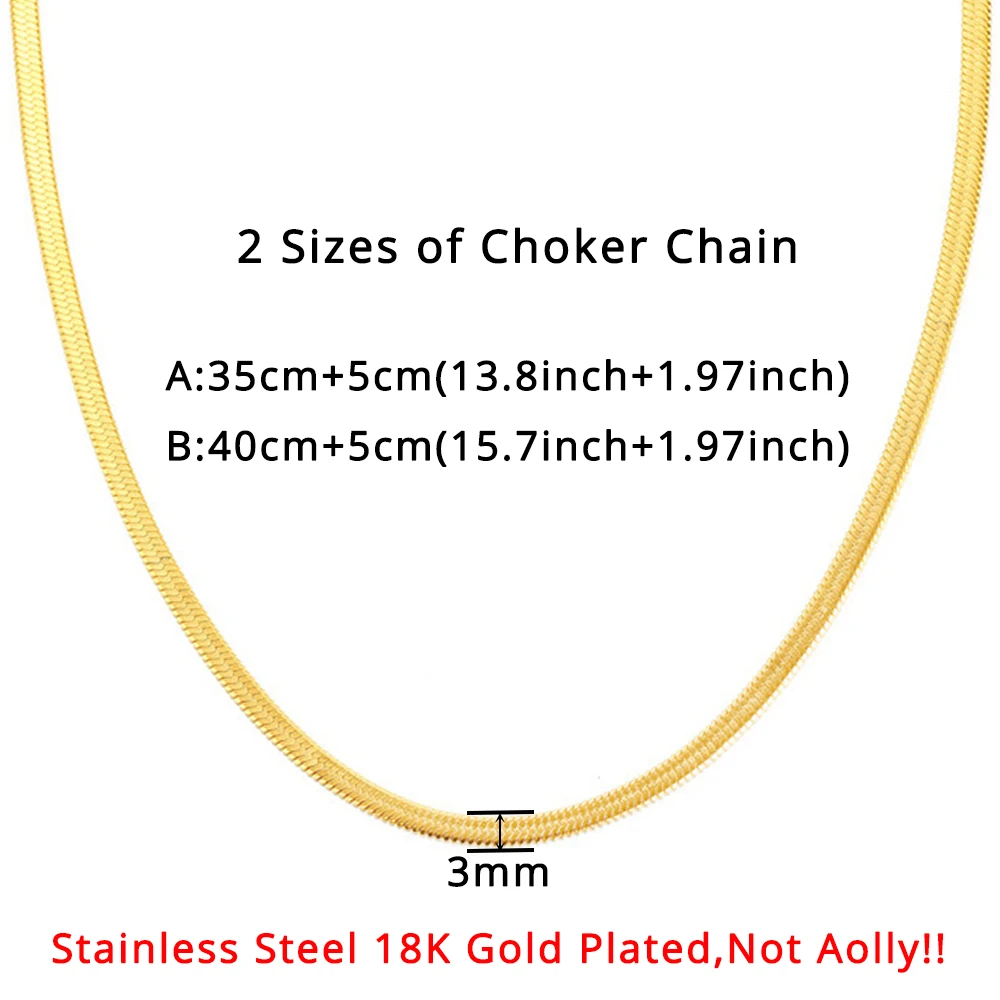 2022 High Quality Clavicle Blade Chains Dropshipping Women Gold Silver Color Stainless Steel 35+5cm Snake Choker Necklace Chain