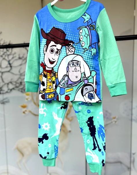 thumbnail image 1 of Conjuntos de ropa de dormir para niños y niñas, pijamas de algodón con dibujos animados de Toy Story, primavera y otoño, 1 of 6