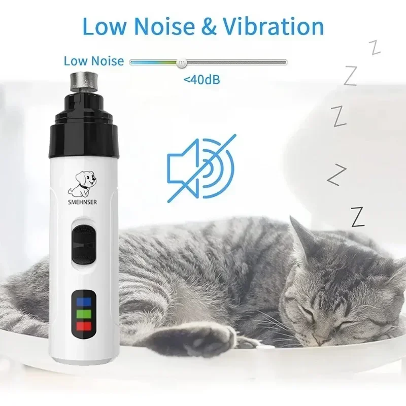 Pet Nail Grinder USB Rechargeable Dog Electric Nail Clipper Cat Claw Beauty Grinder Silent Pet Clipper Beauty Trimming Tool