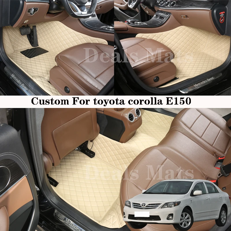 Car Floor Mats For Toyota Corolla E150 Leather For All Seasons