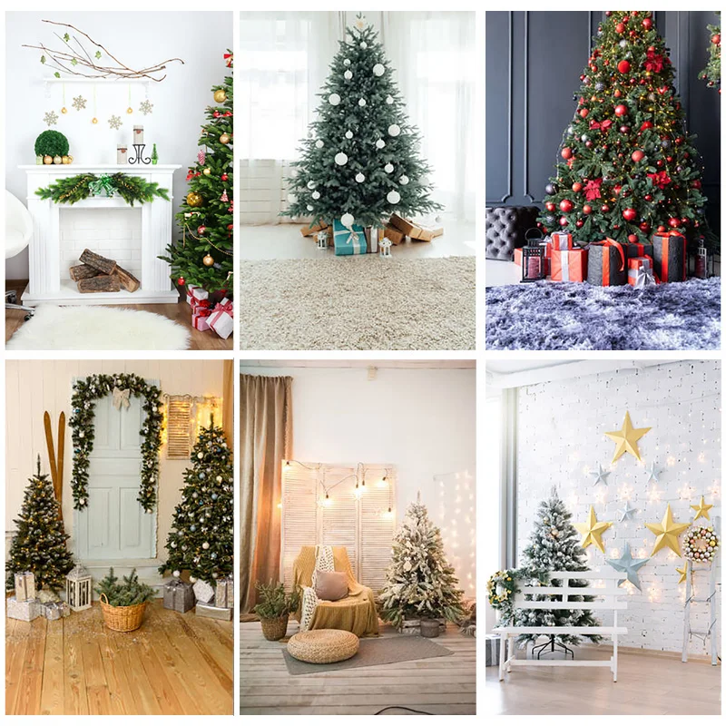 

Vinyl Christmas Theme Photography Background Christmas tree Children Portrait Backdrops For Photo Studio Props 22915 SDJ-04