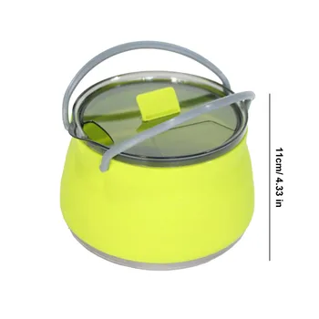 Ultra-Lightweight Collapsible Cook Pot Compact Camping Kettle 1 Liter And With Lid Silicone Cookware For Travel Camping 6
