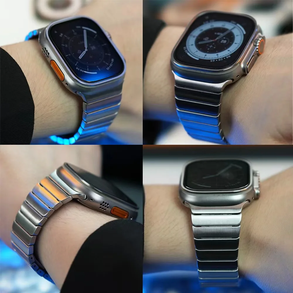 

Ремешок из нержавеющей стали для Apple Watch Ultra 49 мм Band Series 8 7 45 мм 44 мм 42 мм 41 мм 40 мм, регулируемый браслет для iWatch Ultra 7 SE 6 5 4 3