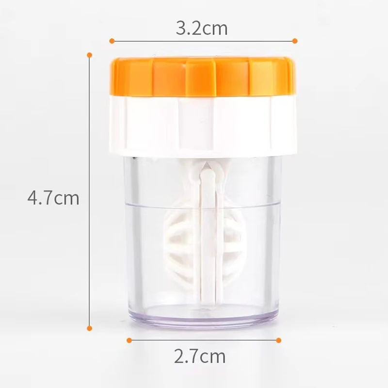Contact Lenses Cleaner Device Manually Rotatable Type Portable Contact Lens Beauty Pupil Storage Cleaning Container Tools 1 pcs for contact lenses tools