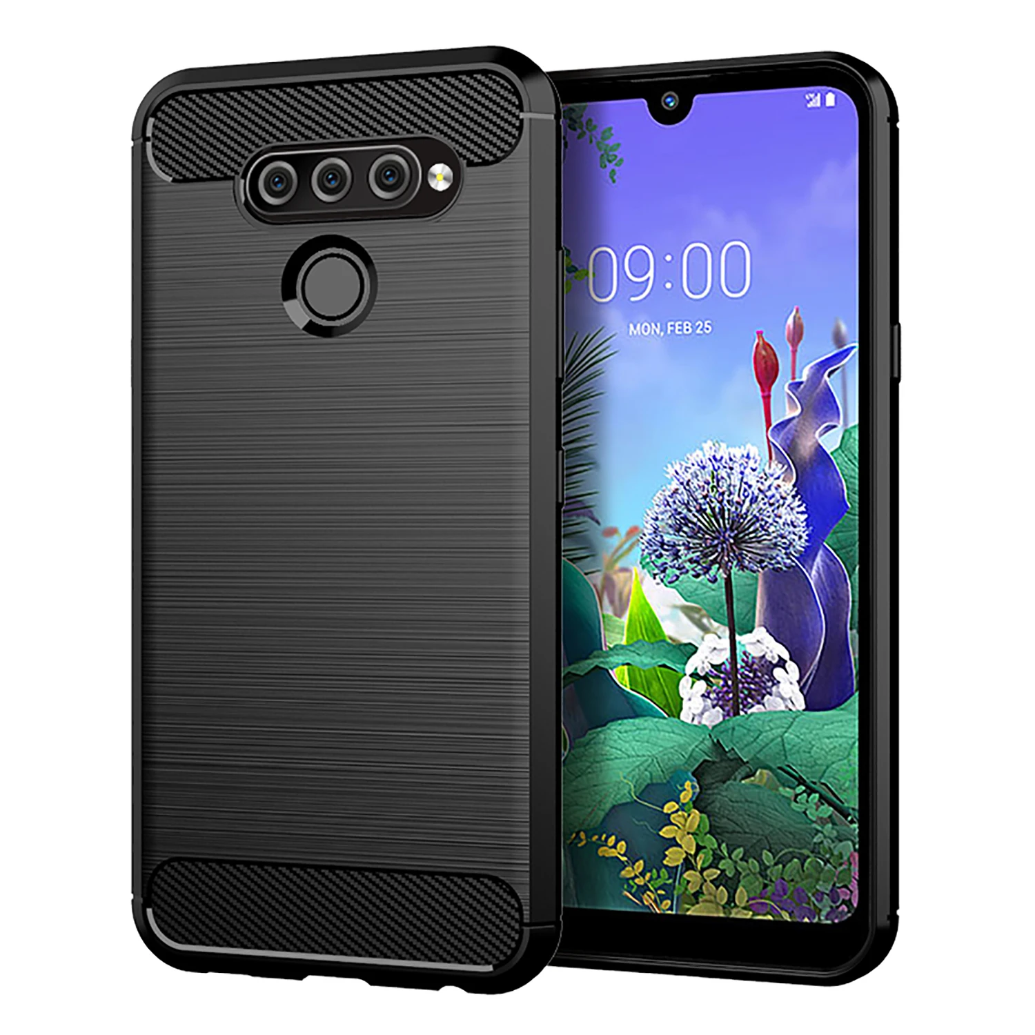 충격 방지 모바일 쉘, 럭셔리 탄소 섬유 휴대폰 커버, 낙하 방지 소프트 케이스, LG Q60 q92 q61 q62 q9 one q51 q61 q70