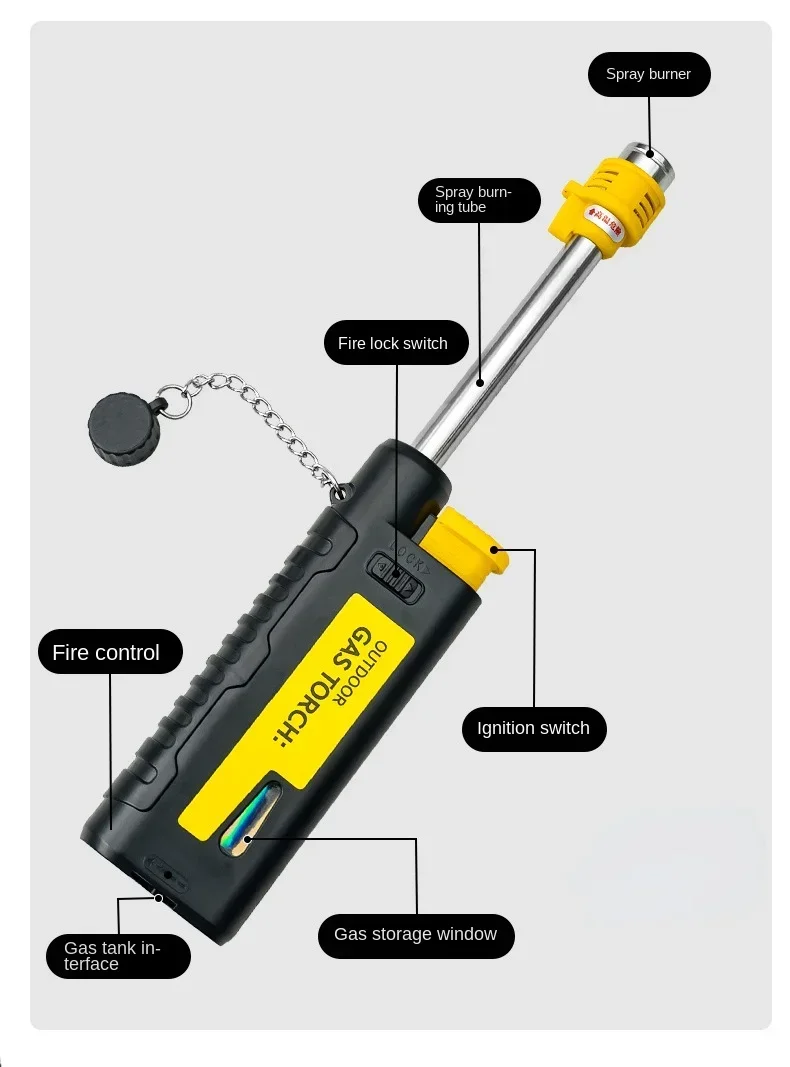 Description Picture 5 of itemOutdoor Camping Spray Gun Lighter Creative Telescopic Pole Ignition Blue Flame Windproof Lighter Can Be Used in The Kitchen