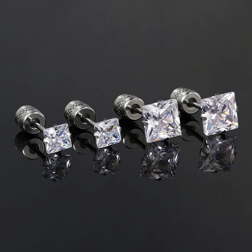 Größe 4/6/8mm Punk Rock Hipop Kubische Zirkone Helix Daith Piercing Edelstahl Ohrringe Für Mann Frau schmuck Geschenk Großhandel – Detail 1