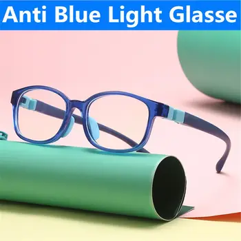 Anti Blue Light Glasses for Kids Boys Girls Silicone Soft Frame Eye Protection Eyewear Children Computer Games Eyeglasses