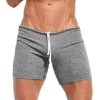 Mens Sexy Drawstring Ribbed Sleepwear Shorts Outdoor Sports Jogging Gym Sportswear Short Pants Holiday Casual Slim Male Shorts 3