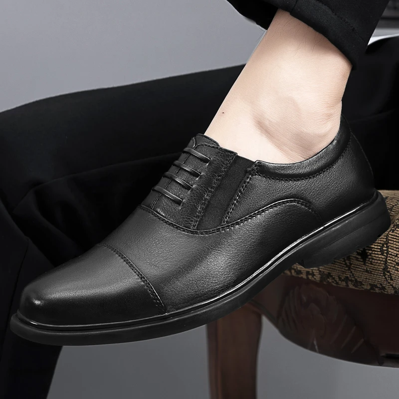 

men business dress shoes lace up Luxury Brand genuine Leather Shoes Men Casual Oxfords Men Shoes wedding party men Shoes