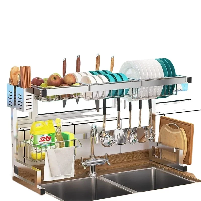 Expandable Over Sink Dish Drying Rack Snap On Design Large Stainless Steel Dish Drainer Kitchen Counter Organizer