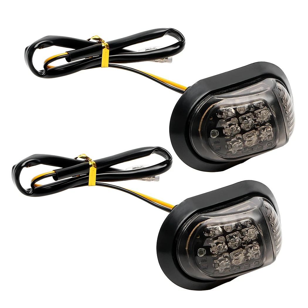 

12V Yellow Lighting Motorbike Indicators Blinker 9 LED Motorcycle a Pair Piranha Light Flasher Turn Signal