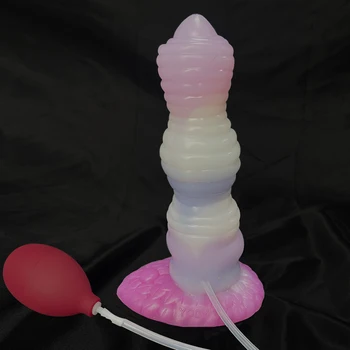 Large Animal Wolf Squirting Function Dildo Ejaculation Penis Silicone Dog Knot Anal Plug Sex Toys Female Masturbator Suction Cup 3