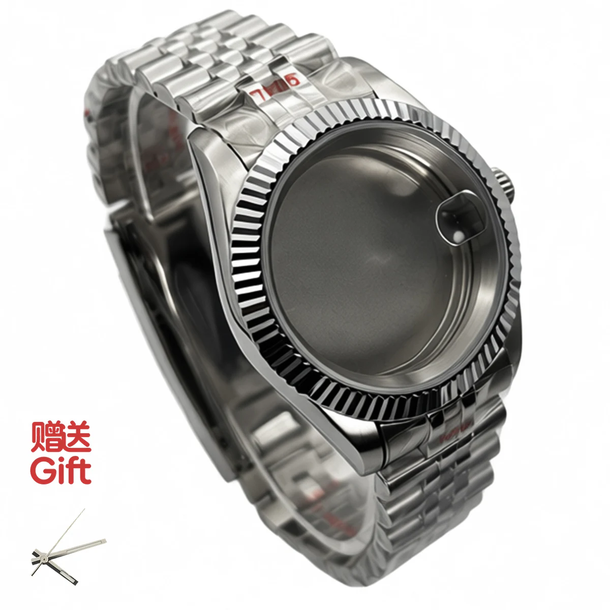 Stainless Steel Fluted Bezel Sapphire Glass Watch Case with NH35/NH36 Movement