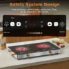 Electric Cooktop 110V - 24 Inch Countertop Electric Stove with Handles 2000W, Two Burner Ceramic Burner with LCD Touch Screen an 4