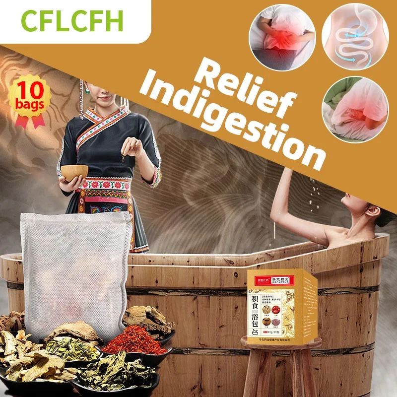 

Indigestion Relief Detox Bath Bag Dyspepsia Stomach Flatulence Diarrhea Bloating Promote Digestion Aid Body Care Medicine