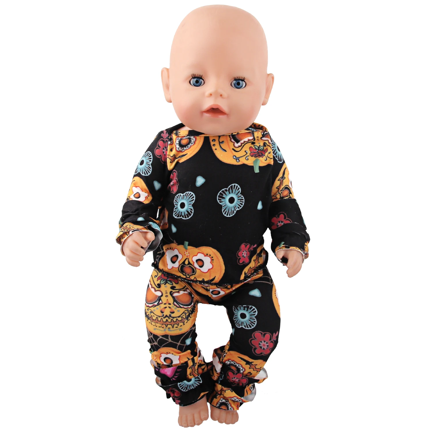 Halloween Doll Clothes Festival Pumpkin, Skeleton Costumes For 18 Inch American&43cm Baby New Born,OG,Life Girl Doll Accessories 6