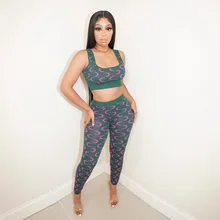 Fitness Women 2 Piece Set Knitted Sleeveless Crop Vest Skinny Pencil Pants Matching Set 2022 Summer Sexy Night Club Tracksuits 