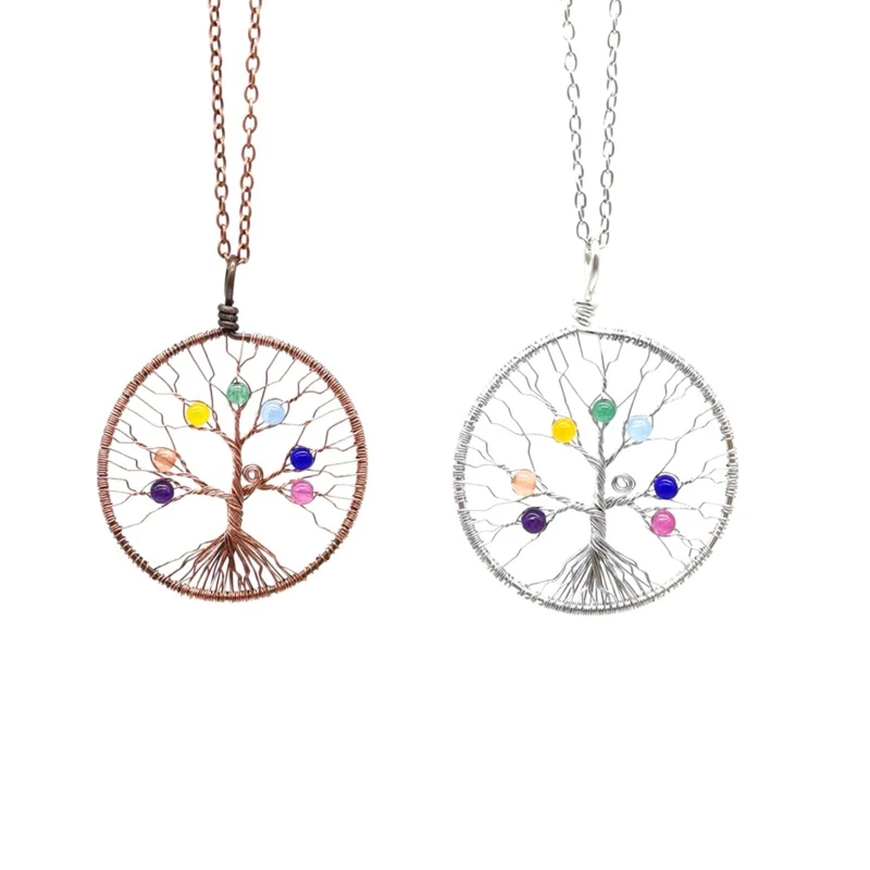 Спиральное плетеное Древо жизни винтажная кулон ожерелье полый древо желаний