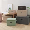 Large cotton linen Fabric folding storage box Kids Toy organizer Handles for Home Closet Bedroom Drawers Organizers Container WF 1