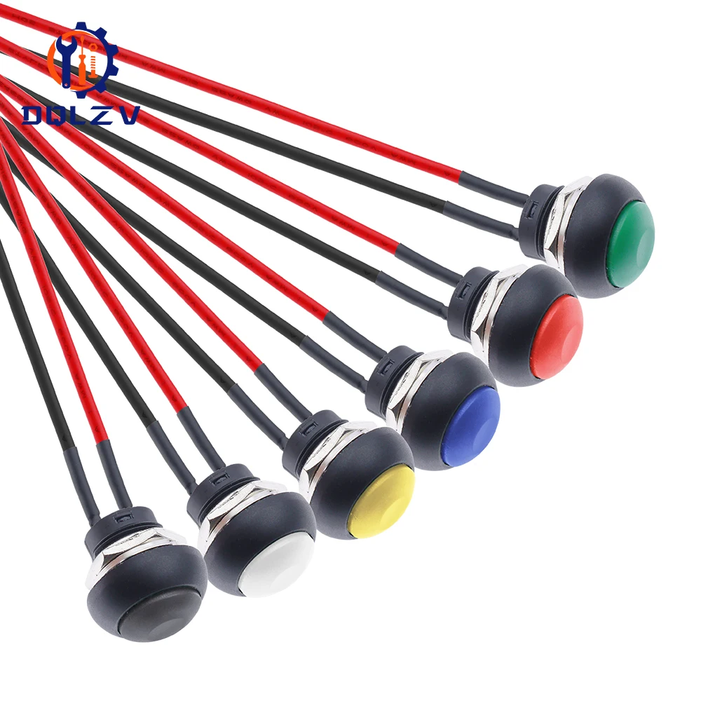 Waterproof Mini Push Button Switch with Pre-soldered Wire