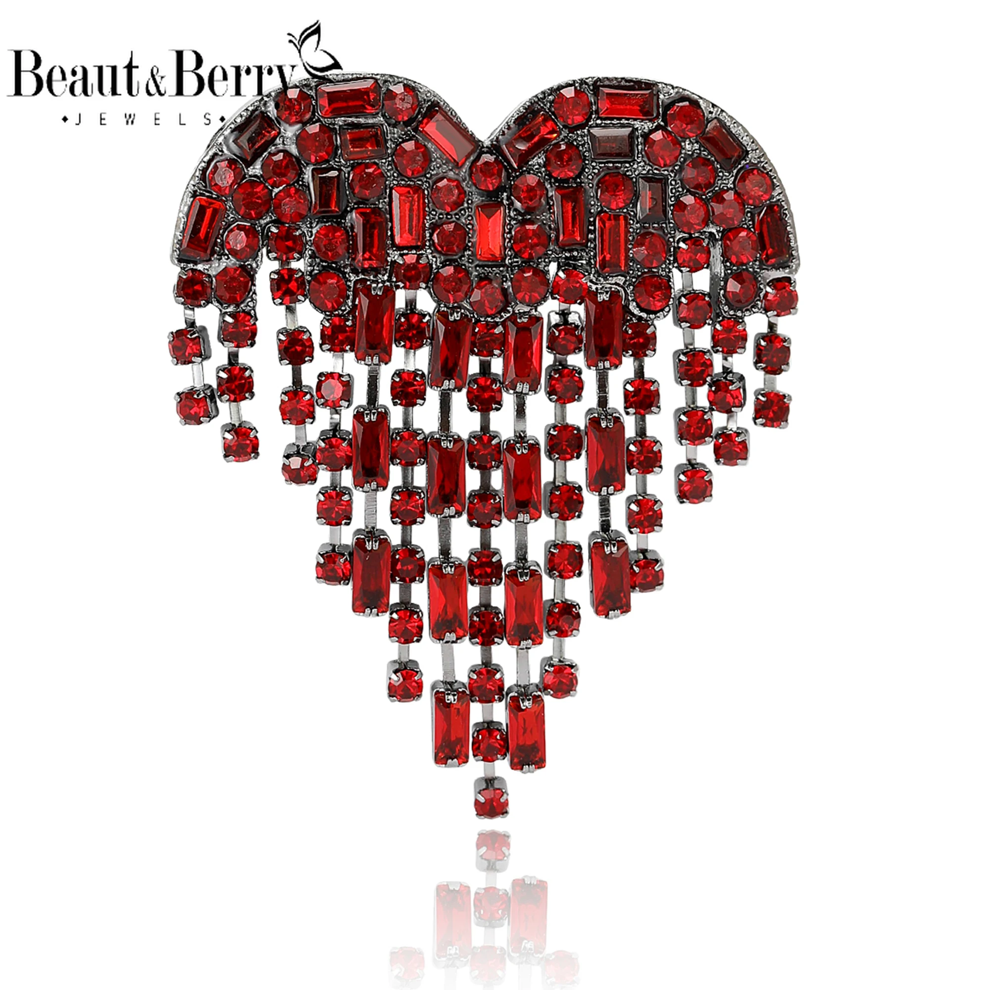 Rhinestone Heart Brooches For Women Unisex Love Pins Valentine's Day Casual Party Jewellery Accessories Gifts