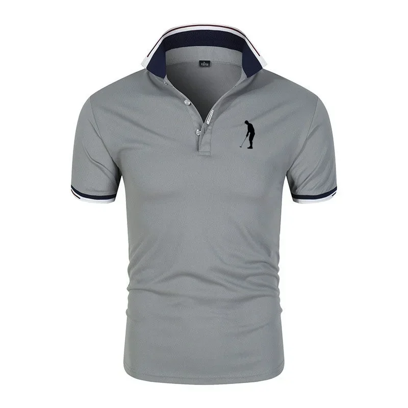 New Men's Golf Wear Women Summer Adolescent Drying Lapel Short Sleeve Classic Neutral Clothes Business Leisure POLO Tops