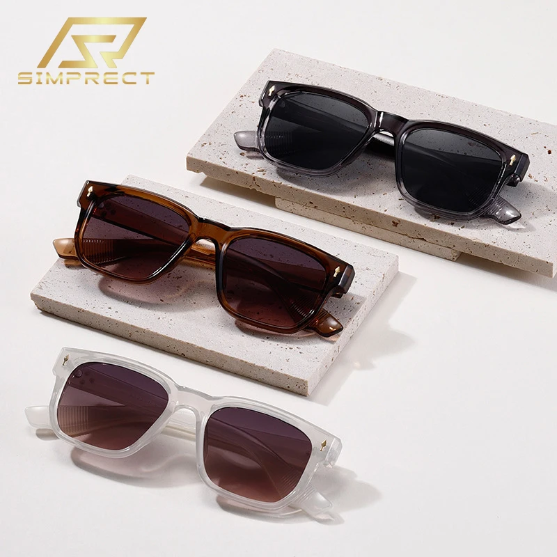 

SIMPRECT Y2K Fashon Square Sunglasses Women 2023 Luxury Brand Designer Quality Vintage Retro UV Protection Sun Glasses For Men