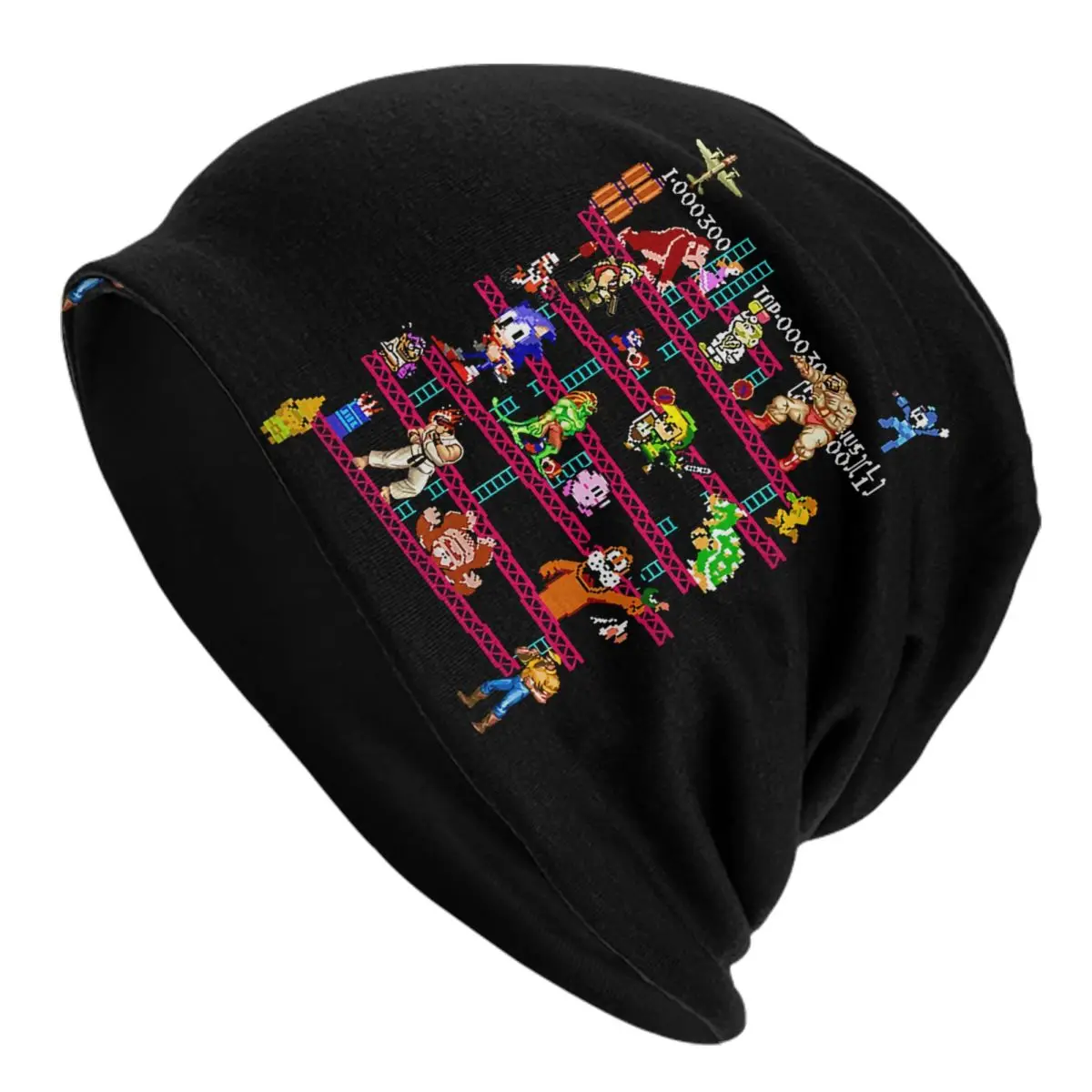 

Arcade Game Collage FC Console Skullies Beanies Caps Unisex Winter Warm Knitting Hat Adult Classic Video Game Gift Hats Ski Cap