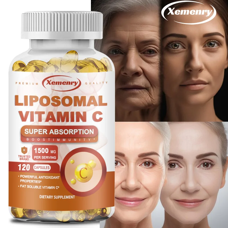 

Liposomal Vitamin C Capsules High Absorption VIT C, Immune System & Collagen Booster, High Dose Fat Soluble Immunity Support