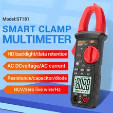 

ANENG ST181 Digital Clamp Meter 4000 Counts DC/AC Current Multimeter Ammeter Voltage Tester Car Amp Hz Capacitance NCV Ohm Test