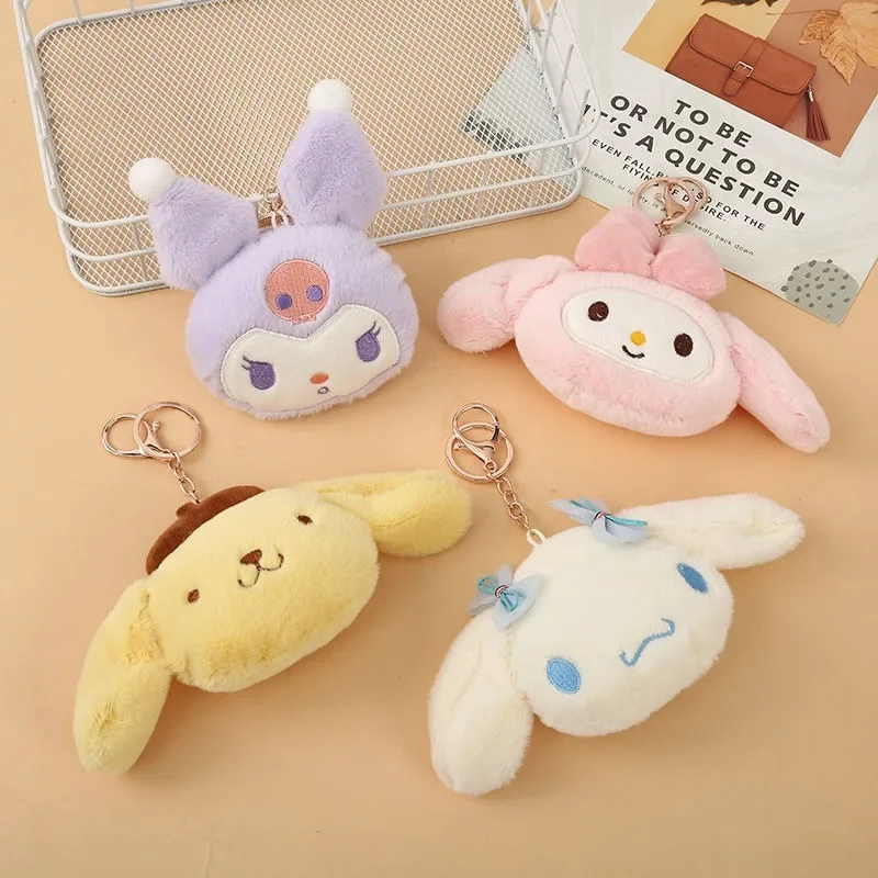 

New Sanrio Kuromi My melody Cinnamoroll anime cartoon plush toy keychain creative personalized kawaii bag charm accessories gift
