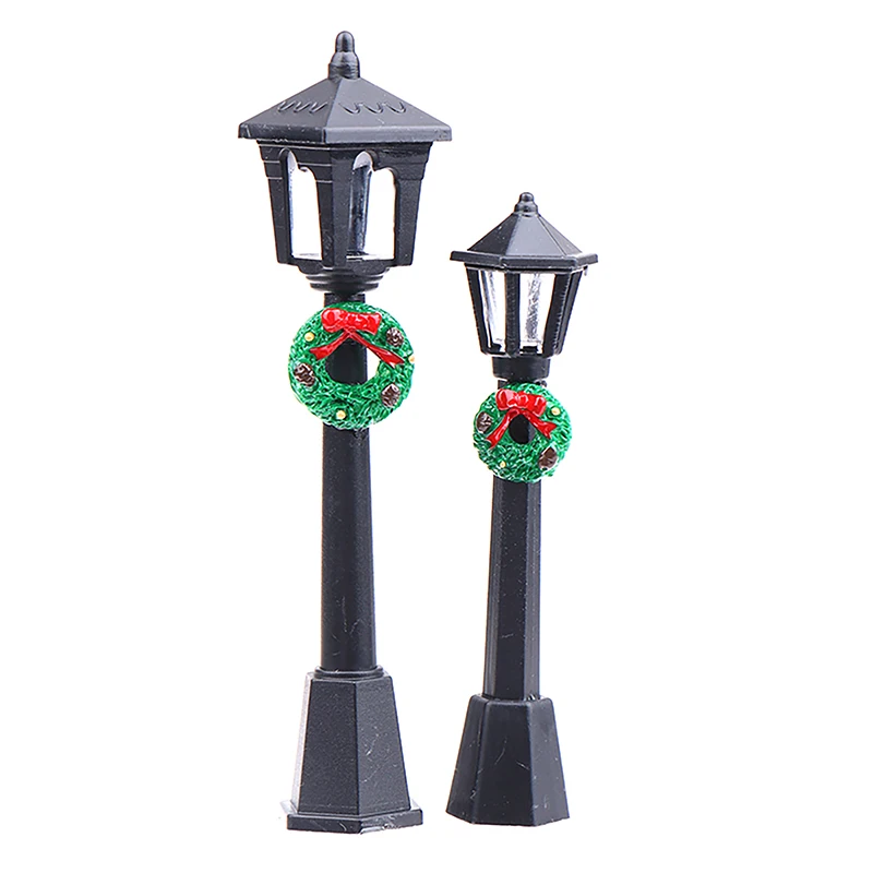 1/12 Dollhouse Mini Street Light Models Dollhouse Christmas Street Lamp Ornament Dolls House Micro Fairy Garden Decoration 5