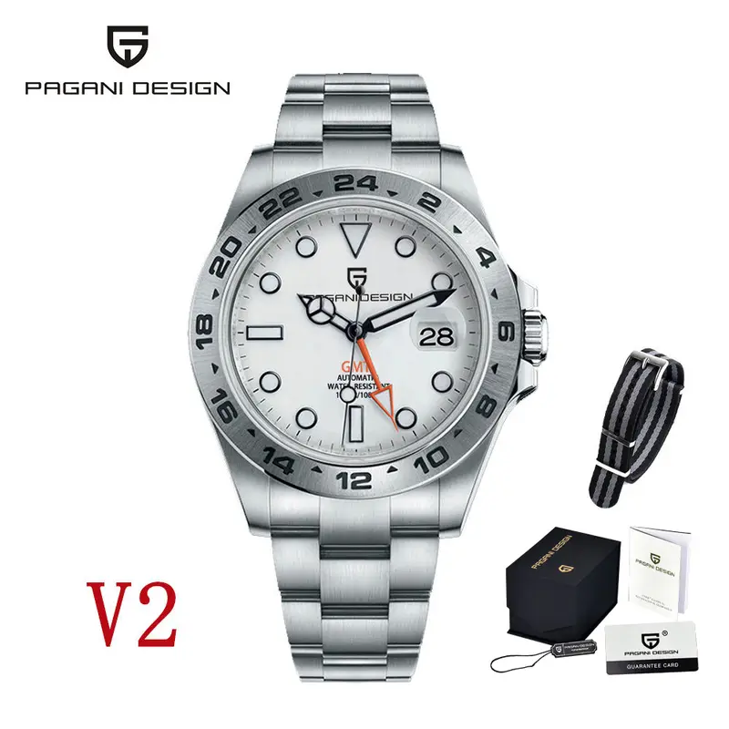 PAGANI DESIGN 2026 New Automatic Machinery Men's Watch GMT DG5833 Stainless Steel sapphire crystal 10Bar Waterproof reloj hombre - Image 7