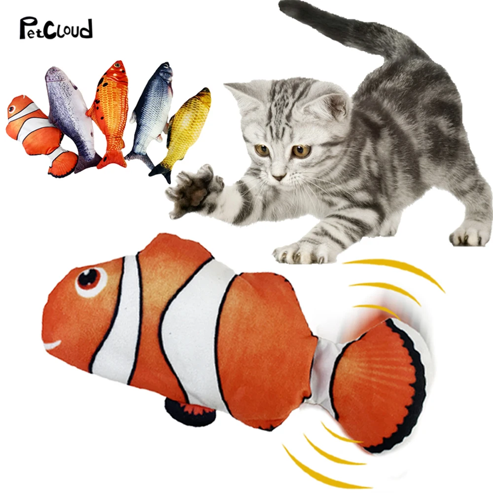 

Wagging Cat Toy Fish USB Electric Charging Simulation Fish Catnip Cat Pet Chew Bite Interactive Cat Toy Floppy Fish Pet Supplies